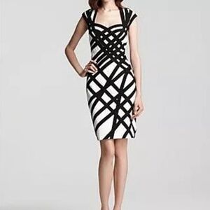 Tadashi Shoji black and white dress